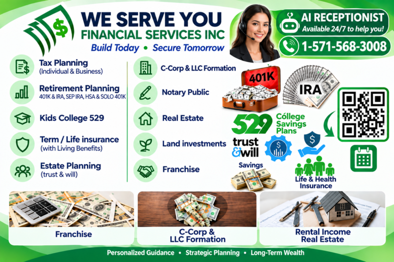 Investment, 529, Insurance & Family Financial & Tax Planning & Estate